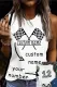 Custom Personalized Number Checkerboard Graphic Tank Tops
