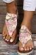 Pink Floral Casual Sandals Shoes