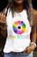 Rainbow Moon Daisy Graphic Letter Round Neck Shift Casual Tank Tops