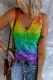 Rainbow Pride Month V Neck Shift Casual Tank Tops