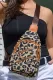 Leopard Print Multi-zip Inclined Crossbody Sling Bag