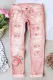 Floral Ripped Ripped Casual Non-elastic Jeans