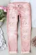 Daisy Pink Floral Shift Casual Non-elastic Ripped Jeans