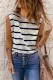 Striped Decoration Round Neck Shift Casual Tank Tops