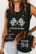 Custom Checkerboard Name Number Graphic Sleeveless Crew Neck Loose Tank Tops