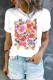 Spring Wildflowers Graphic Round Neck Shift Casual T-Shirts