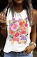 Spring Wildflowers Graphic Round Neck Shift Casual Tank Tops