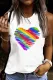 Rianbow Heart-shaped Graphic Round Neck Shift Casual Tank Tops
