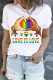 Rainbow Pride Month Heart-shaped Round Neck Shift Casual T-Shirts