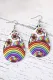 Pride Month Heart Sunflower Rainbow Earrings
