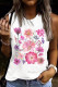 Floral Round Neck Casual Tank Tops
