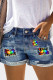 Love is Love Rainbow Casual Non-elastic Denim Shorts