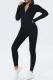 Zip High Neck Seamless Ribbed Yoga Jumpsuit