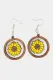Sunflower Floral Wooden Earrings