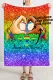 Custom Rainbow Moon Lover Name Graphic Printed Flannel Blanket
