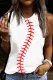 Baseball Graphic Round Neck Casual Tank Tops