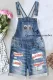 Personalized Custom Number Baseball Graphic Basic Ripped Overalls Shorts