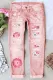 Pink Floral Shift Casual Non-elastic Ripped Jeans