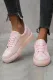 Pink Sequin Lace-Up Sneakers