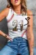 Custom Personalized Number Leopard Baseball Graphic Tank Top