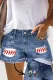 Custom Personalized Number Leopard Baseball Graphic Mid Waist Denim Ripped Shorts