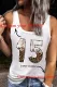 Custom Personalized Leopard Number Graphic Scoop Neck Tank Top