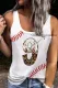 Custom Personalized Leopard Number Baseball Graphic Scoop Neck Tank Top