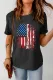 Retro FREEDOM American Flag Print Graphic T-Shirt