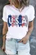 USA Letter Round Neck Casual T-Shirts