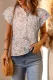 Floral Button V Neck Sheath Casual country Blouse