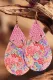 Vibrant Floral Mosaic Joint Waterdrop Earrings