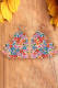 Floral Print Heart Pendant Hook Earrings