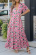 Floral Wide Sleeves Floral Print Maxi Dress