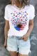 Sunflower Butterfly Flag Graphic Round Neck Shift Casual T-Shirts