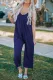 Blue Spaghetti Straps Wide Leg Pocketed Jumpsuits