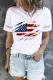 American Flag Cut-out Round Neck Casual T-Shirts