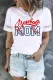 Baseball Mom Cut-out Round Neck Casual T-Shirts
