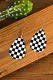 Checkerboard Hook Teardrop Earrings