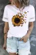 Sunflower Cut-out Round Neck Shift Casual T-Shirts
