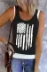 American Flag Graphic U Neck Faux Two Piece Shift Casual Tank Tops