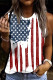 American Flag Striped Round Neck Shift Casual Tank Tops