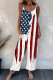 American Flag Striped Casual Jumpsuits