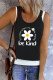 Be Kind Floral Double Layered Design U Neck Casual Tank Tops