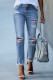 American Flag Ripped Sheath Casual Ripped Jeans