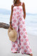 Floral Sleeveless Casual Wide Leg Loose Tank Overalls Jumpsuits