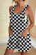 Checkerboard Adjustable Straps Pocketed Textured Jumpsuits