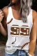 American Football Number Round Neck Sheath Casual Tank Tops