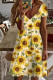 Sunflower Floral V Neck Casual Dresses