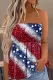 American Flag Smocked Strapless Bandeau Tank Top