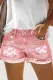 Pink Floral Shift Casual Ripped Shorts